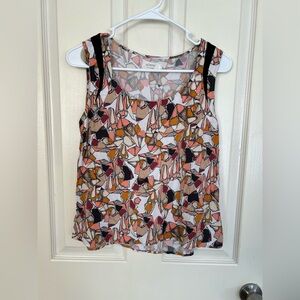 Nümph Abstract Print Sleeveless Blouse Size 38 Viscose Top